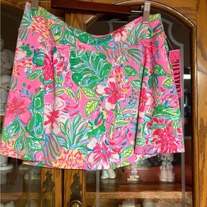 Lilly Pulitzer Pink and Green Floral Skort